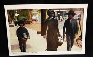 Amish Familie Lancaster County Pennsylvania Vintage Postkarte unbenutzt. - Bild 1 von 2