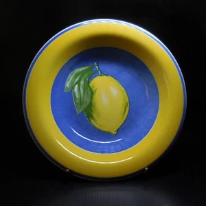 Teller Suppenteller Steingut Vintage Art Déco Tisch Lemon QUADRIFOGLIO Italien - Imagen 1 de 12