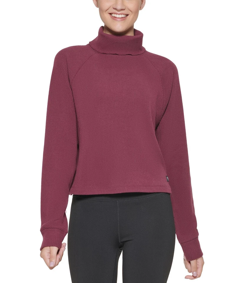 Calvin Klein Performance Women's Garnet Polyester Turtleneck Long-Sleeve Top L - Image 1 of 4