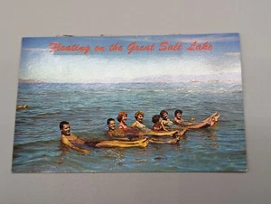 Vintage Post Card Floating On The Great Salt Lake Utah Swimmers P33134 SL 154 - Picture 1 of 11