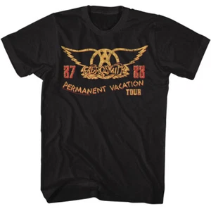 Aerosmith Permanent Vacation Tour 87-88 Men's T Shirt Rock Band Music Merch - Picture 1 of 3