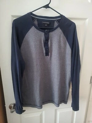 Camisa Banana Republic Adulto XL Púrpura Camiseta Para Hombre Manga Larga 1/4 Botón Crew Foto 1 de 3