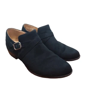 Life Stride Adley Black Suede Bootie Womens Sz 8 Velocity Slip On Gold Buckle - Picture 1 of 23