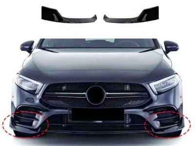Front Spoiler For Mercedes A Class W177 A180 A200 A35 AMG 2019-2022 Black - Image 1 of 4