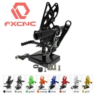 FXCNC Black Footpegs Rearsets Footrest For Aprilia Street/Sportbike Motorcycles - Image 1 of 4