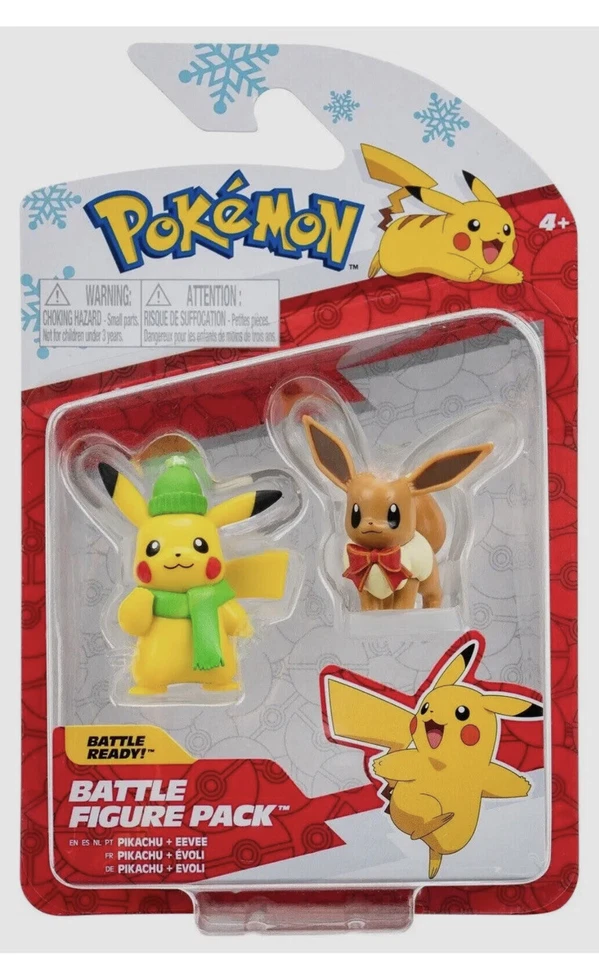 Nuevo en Paquete Pokemon VACACIONES NAVIDAD Eevee & Pikachu Battle Figure Pack 2022 Foto 1 de 1