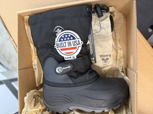 KAMIK WATERBUGS  Black Insulated Snow Winter Boots Waterproof Kids Size 12 NEW - Picture 1 of 5