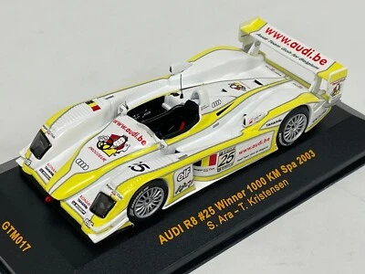 Coche Audi R8 1/43 IXO #25 ganador 2003 1000 km. de Spa Ara Kristensen GTM017 TN401 Foto 1 de 4