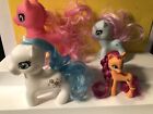 Mixed Lot of 4 My Little pony Figures Various Sizes And Gems B23