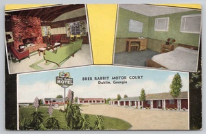 Dublin GA Brer Rabbit Motor Court MCM Decor Georgia Postcard Vacancy Sign - Picture 1 of 4