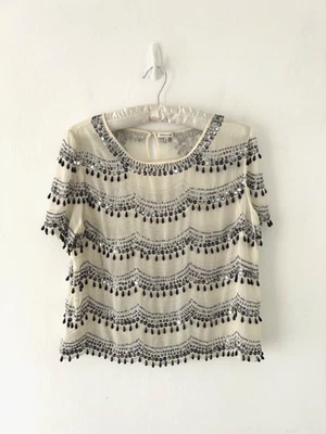 Top River Island para mujer lentejuelas transparente adornado fiesta festivo talla 14 Foto 1 de 4