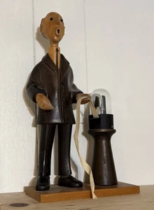 ROMER Stock Broker Wooden Carved Figure Italy Ticker Tape Wall Street Man 12” - Picture 1 of 12