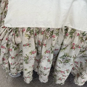 Gonna da letto floreale LL BEAN King Rose Cottagecore Pintuck Grandmacore Romance - Foto 1 di 9