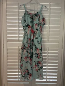 Speechless Kids Floral Maxi Tiered Dress Size 16 Mint Green - Picture 1 of 3