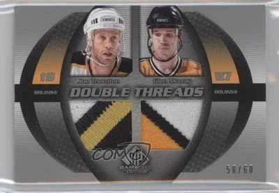 2003 SP Game Used Edition Double Threads /60 Joe Thornton Glen Murray #DT-TM HOF - Image 1 of 2