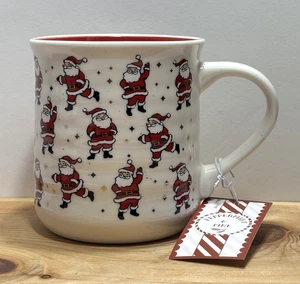 Peppermint & Pine Santa Claus Christmas Ridged Ceramic Coffee Tea Mug Gift - Picture 1 of 6