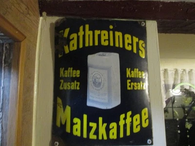 Emailschild Emailleschild Original Kathreiners Malzkaffee Gewölbt Um 1925 - Bild 1 von 4