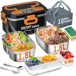 Electric Heated Lunch Box for Adults, 100W 3-IN-1 2 Pack 1.8L Containers Heating - Picture 1 of 8