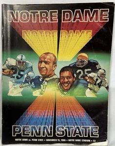 Vintage 1986 Notre Dame Fighting Irish vs Penn State Nittany Lions Program - Picture 1 of 2