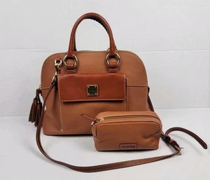 Dooney & Bourke Pebble Aubrey Leather Satchel/ Shoulder Bag And Make Up Bag - Picture 1 of 24