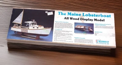 Midwest Products Wood Model Boat Kit The Maine Lobster Boat Open Box Complete - Image 1 of 4