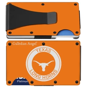 Texas Longhorns Engraved Titanium Orange RFID Blocking Wallet Gift D7 - Picture 1 of 11