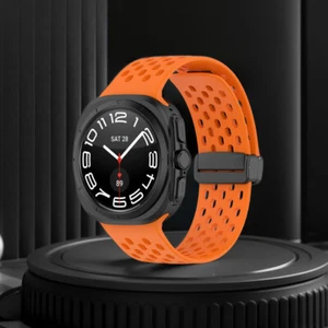 Silicone Strap Breathable for Samsung Galaxy Watch 7 Ultra 47mm (Orange) - Zdjęcie 1 z 7