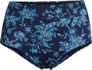 Lands' End Chlorine Resistant High Waisted Bikini Bottoms Deep Sea Navy 18 - Picture 1 of 4