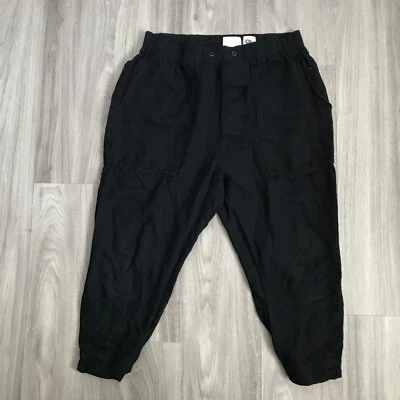 Ch. Pantalones de lino Chapter 34 para hombre harén negro ligero bolsillo bolsillos recortados Foto 1 de 4