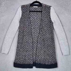 HINGE by NORDSTROM Sweater Womens Small Brown Open Cardigan Contrasting Sleeves - Picture 1 of 20
