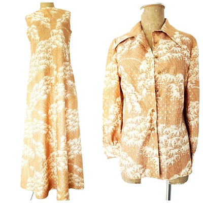 Vestido Hawaiano Leslie Fay Talla Mediana Cóctel Fiesta Metálico Dorado De Colección Años 70 Foto 1 de 4