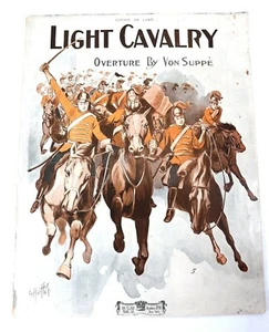 Light Cavalry Overture Piano Solo Reduced – Franz von Suppe – c.1905 Sheet Music - Picture 1 of 3