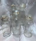 Antique Lot Of 5 TCW Co USA Clear Glass Apothecary Pharmaceutical Chemist Bottle