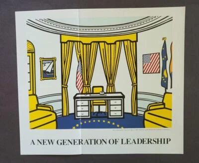 Roy Lichtenstein "The Oval Office" pôster impressão litografia offset montada 2019 - Imagem 1 de 2
