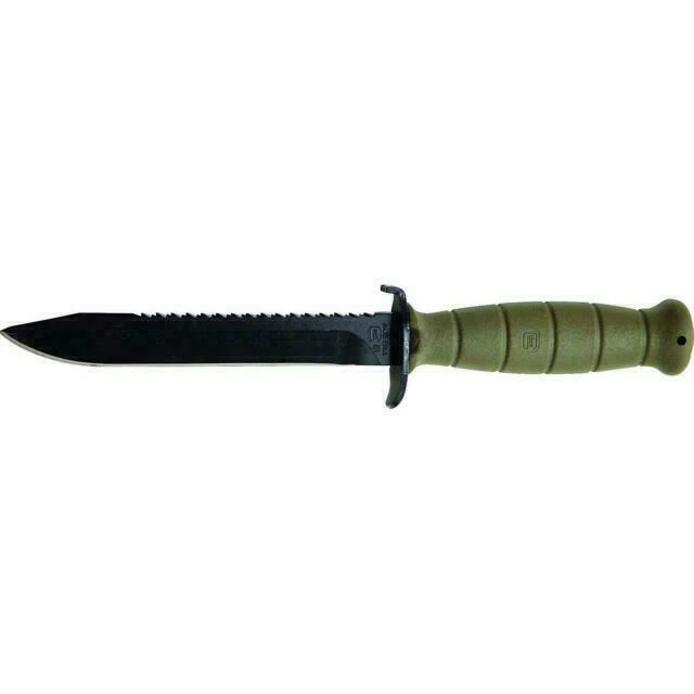 Cuchillo de supervivencia de hoja fija GLOCK Field con sierra y funda - campo de batalla verde... Foto 1 de 1
