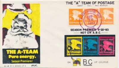 #1735 A series Eagle A team of postage Hand Colored HER cachet First Day cover - Image 1 of 2
