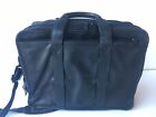Tumi Black Leather Carry On Duffle Laptop Overnight Shoulder Bag Briefcase