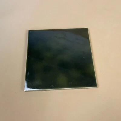 Montanha-russa quadrada vintage azulejo verde esmeralda escuro cerâmica lareira - Imagem 1 de 4