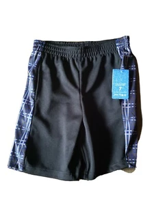 VICTORY Boys Sports Shorts Blue Black Geo 2 Pockets size 4 #BKC8 - Picture 1 of 1