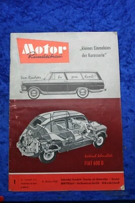 Motor Rundschau 1/61 Fiat 600 D BMW 700 Sport Auto Da Scozia - Immagine 1 di 2