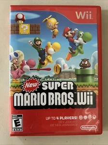 New Super Mario Bros. Wii (Nintendo Wii, 2009) Complete with Manual Ships Free - Picture 1 of 2