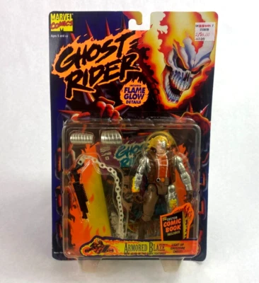 Figura Armored Blaze Ghost Riders Spirits Of Vengeance Nueva en Caja 1995 Toybiz Foto 1 de 2