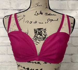 Victoria's Secret Luxe Unlined Demi Bralette Sheer Mesh Pink Beige Size Large - Picture 1 of 6