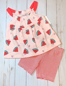 Juego de pantalones cortos a rayas y estampados de sandía Carter's bebé niña talla - 9 meses - Imagen 1 de 7