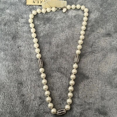 Ralph Lauren Pearl Necklace With Oval Silverstone - Image 1 of 4