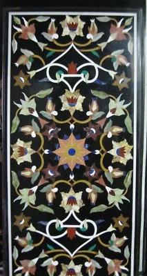 48" x 24" Marble semi precious stones table top pietra dura handmade art - Image 1 of 2