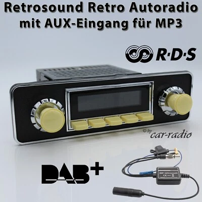 Retrosound Motor-1DAB Komplettset Ivory Oldtimer Radio MP3 DAB+ Retro Autoradio - Bild 1 von 4