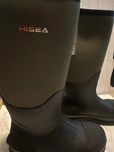 Hisea Men's Neoprene Rubber Work Boots size 8 US men/ steel toed boots - Picture 1 of 5