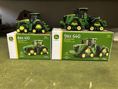 1/64 ERTL John Deere 8RX 410 2023 & 9RX 640 2022 Farm Show Green Editions - Image 1 of 4