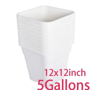 10PCS 1/2/3/5 Gallon Re-Usable Square Nursery Pot Plastic Grow Pots Plant Garden - Picture 1 of 24